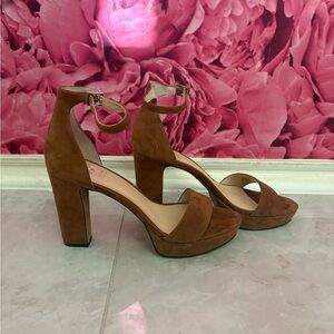 Vince Camuto Tan Suede Heels